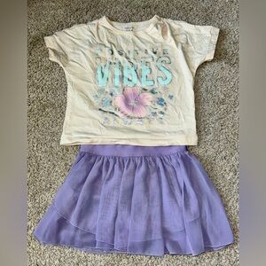 Carter’s Positive Vibes T-Shirt and Purple Skirt Set